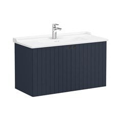 Vitra Root Groove 69322 Lavabo Dolabı, Kapaklı, 100 Cm, Mat Lacivert, Klasik Lavabolu